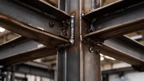 Połączenie kratownicy ze słupem